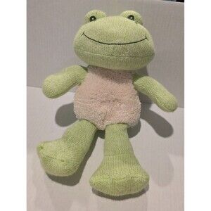 Spark Create Imagine 13" Green Knit Frog Baby Rattle Plush Stuffed Animal